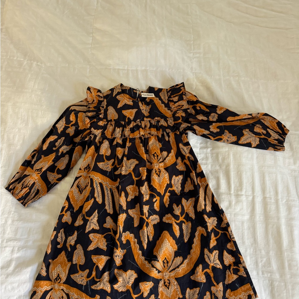 Ulla Johnson Black and Orange Floral Kids Dress